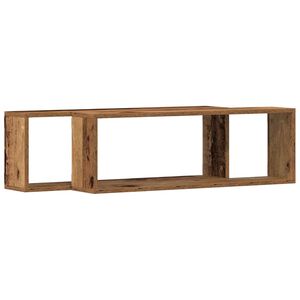 vidaXL Стени за рафтове 2 бр. Старо дърво 80 x 15 x 26 см