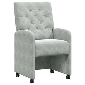 vidaXL Столове с Колела 2 бр. Кадифе Светлосиво 58 x 67 x 97 см