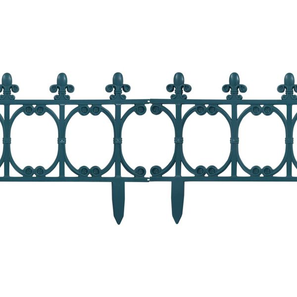 vidaXL Ниски огради за лехи, 16 бр, зелени, 10 м, полипропилен