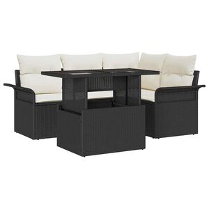 vidaXL Градински Софа Комплект 5 бр. Черно