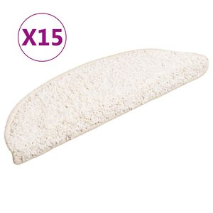 vidaXL Изтривалки за стълби, 15 бр., 56x17x3 см, бели, полукръгли