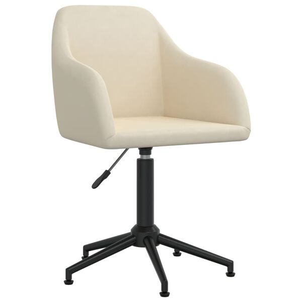 vidaXL Въртящи трапезни столове, 6 бр, кремави, кадифе