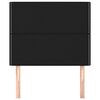 vidaXL Табла за легло, черна, 80x5x118/128 см, плат