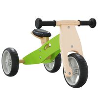 vidaXL Детско колело за баланс, 2-в-1, зелено