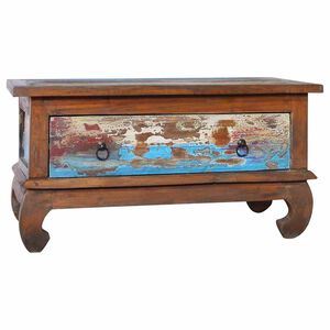 vidaXL Маса за кафе, 80x50x40 см, регенерирано тиково дърво