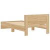 vidaXL Рамка за легло с табла и LED осветление, дъб сонома, 100x200 см