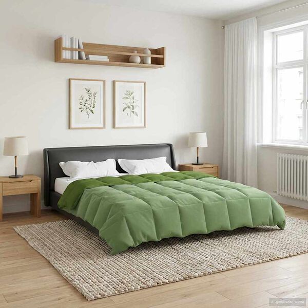 vidaXL Пълно годишно юрганче Патичено Зелен 200 x 240 cm Микрофибър