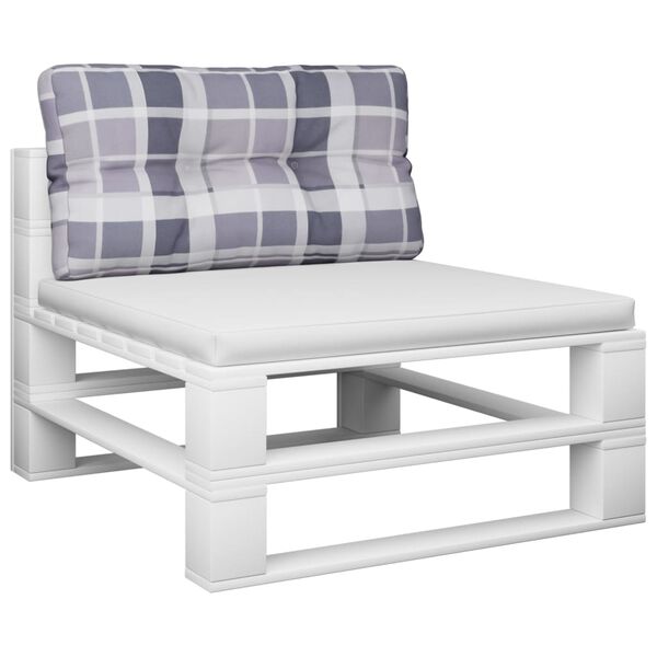 vidaXL Палетна възглавница, сиво каре, 70x40x12 см