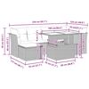 vidaXL Градински диван с възглавници, 7 части, бежов полиратан