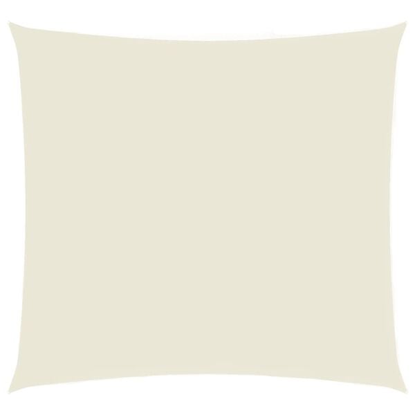 vidaXL Платно-сенник, Оксфорд текстил, 5x5 м, квадратно, кремаво