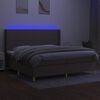 vidaXL Боксспринг легло с матрак и LED, таупе, 200x200 см, плат