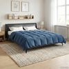 vidaXL Пълно годишно юрганче Тъмен син 200 x 220 cm Микрофибър