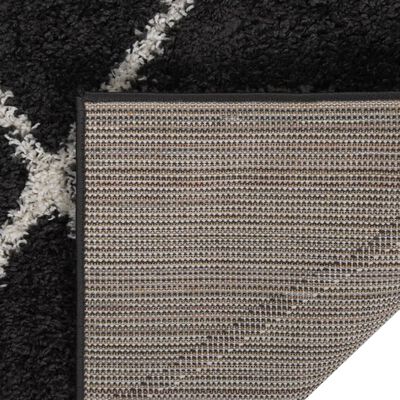 vidaXL Шаги килим с дълъг косъм, кремаво и антрацит, 80x150 см