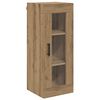 vidaXL Стенен шкаф Дъб 34,5 x 34 x 90 см Инженерна дървесина и стъкло