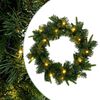 vidaXL Коледен венец Зелено &Oslash; 30 cm PVC и PE 25 LED светодиода