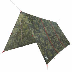 vidaXL Брезент за къмпинг, камуфлаж, 451x420 см, водоустойчив