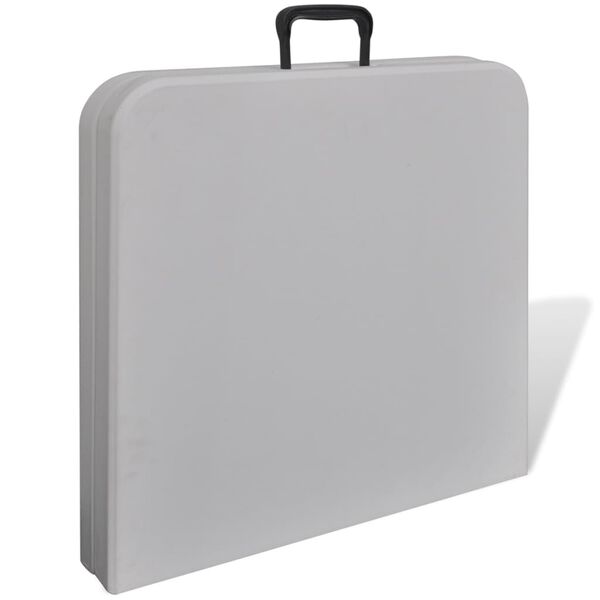 vidaXL Сгъваема градинска маса 122 см HDPE бяла