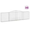 vidaXL Габионни кошници арка 8 бр 400x30x100/120 см поцинковано желязо
