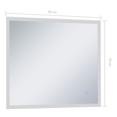 vidaXL Стенно LED огледало за баня с тъч сензор 60x50 см