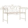 vidaXL Градинска пейка, 132 см, метал, антично бяло