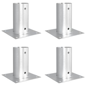 vidaXL Кръгъл наземен анкер 4 pcs Сребристо 15 x 15 x 15 см Метал