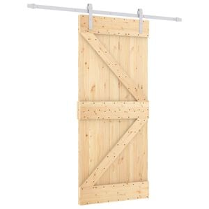 vidaXL Преплъзваща се врата Естествено и бяло 90 x 210 cm