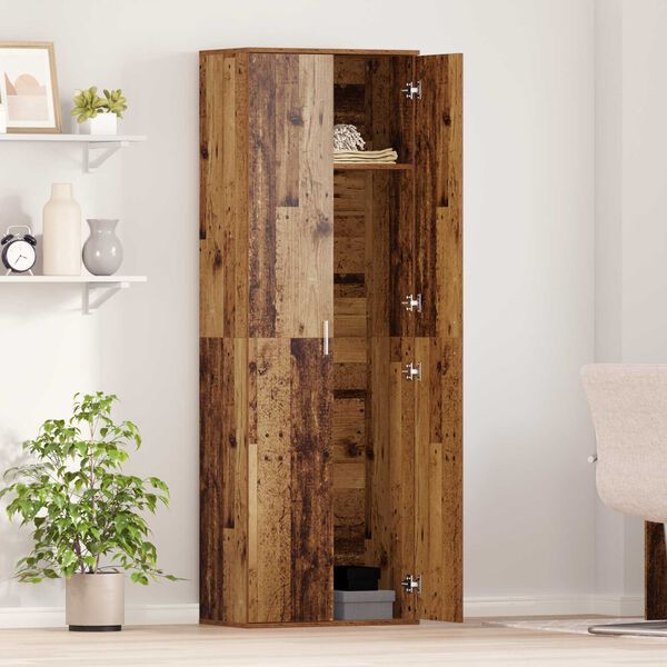 vidaXL Висок шкаф Старо дърво 60 x 35 x 180 см Инженерно дърво