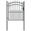 vidaXL Оградна врата с шипове EMMEN 150 x 100 cm Сиво