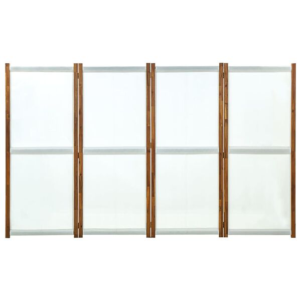 vidaXL Параван за стая, 4 панела, кремавобял, 280x170 см