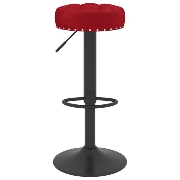 vidaXL Бар табуретки, 2 бр, виненочервени, кадифе