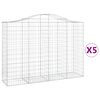vidaXL Габионни кошници арка 5 бр 200x50x140/160 см поцинковано желязо