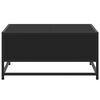vidaXL Кафе маса, черна, 60,5x60,5x30 см, инженерно дърво и метал