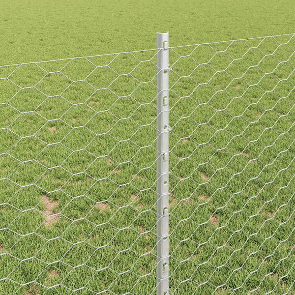 vidaXL Ограда с пост Сребрист 1 x 50 m Стомана