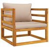 vidaXL Градински стол с възглавници таупе, масивна акация