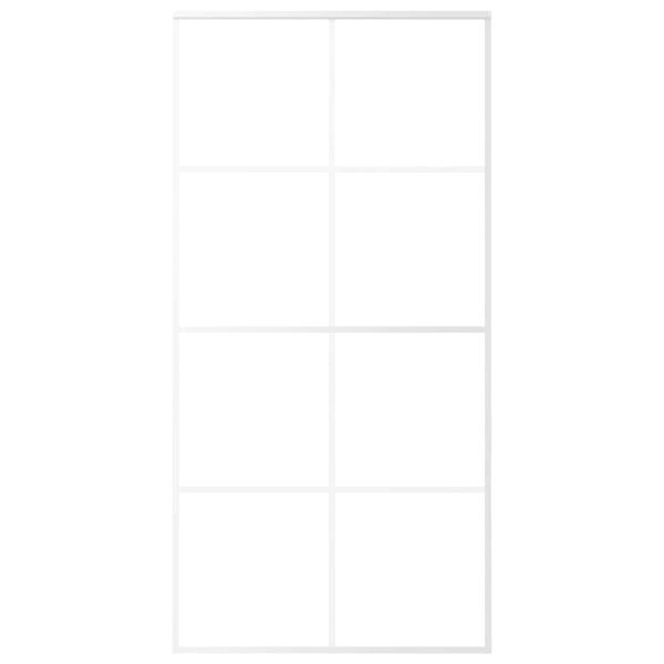 vidaXL Плъзгаща се врата, ESG стъкло и алуминий, 102,5x205 см, бяла