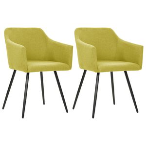 323098 vidaXL Dining Chairs 2 pcs Green Fabric