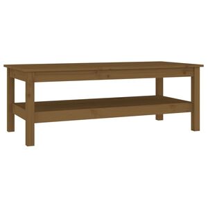 vidaXL Кафе маса, меденокафява, 110x50x40 см, бор дърво масив