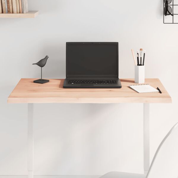 vidaXL Плот за маса 100x60x(2-6) см необработено масивно дърво жив ръб