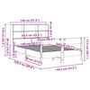 vidaXL Легло с етажерка за книги, без матрак, 140x200 см, бор масив