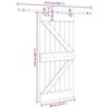 vidaXL Плъзгаща врата с монтажни части, 80x210 см, борово дърво масив