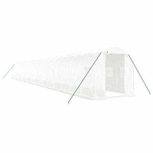 vidaXL Оранжерия със стоманена рамка бяла 36 м&sup2; 18x2x2 м