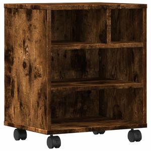 vidaXL Стойка за принтер с колелца, опушен дъб, 41x32x48 см