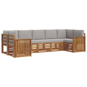 vidaXL Комплект секционен диван 7 pcs Естествено и светло сиво