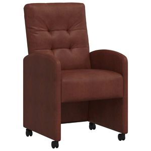 vidaXL Столове с Колела 2 бр. Изкуствена Лъскав кафяв 58 x 67 x 97 см