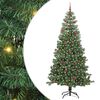 vidaXL Коледно дърво с 300 LED светодиода с поставка Зелен 240 cm ПВЦ