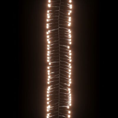 vidaXL LED клъстърен стринг с 2000 LED топло бяло 17 м PVC