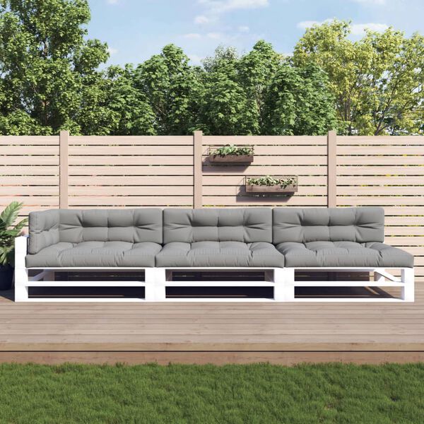 vidaXL Палетни възглавници, 7 бр, сиви, текстил