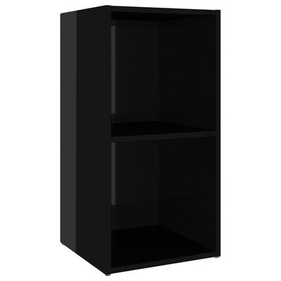 vidaXL ТВ шкафове, 2 бр, черен гланц, 72x35x36,5 см, ПДЧ