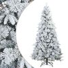 vidaXL Изкуствено сгъваемо коледно дърво с покритие от сняг Бяло