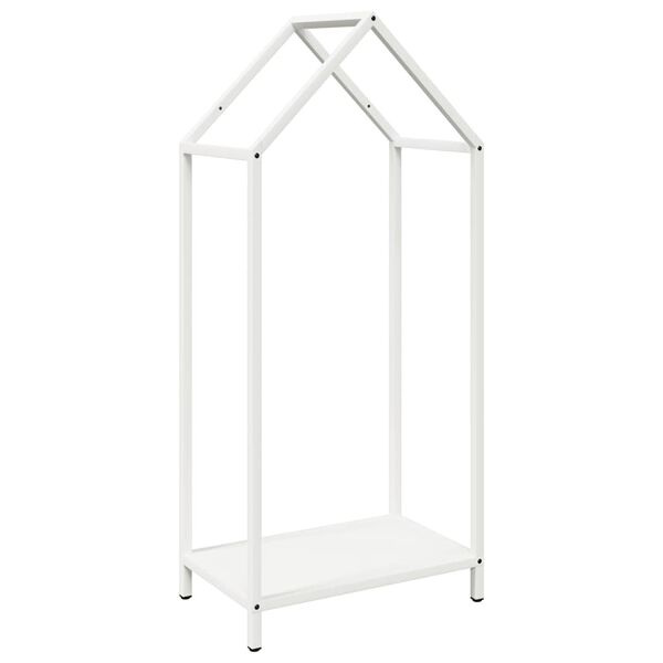 vidaXL Стойка за дърва за огрев бяла Студено валцувана стомана